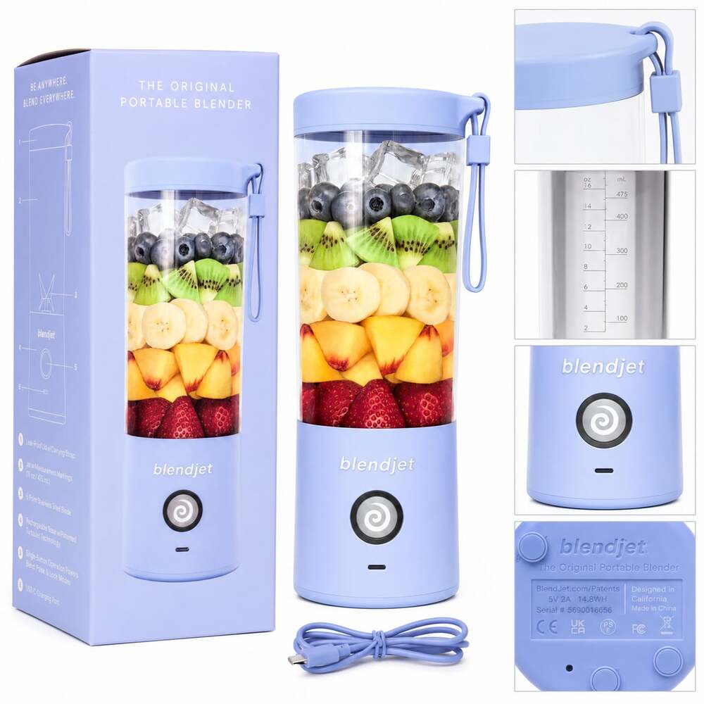BlendJet Portable  USB-C Rechargeable Blender 16oz Lavender Serial #5690016656